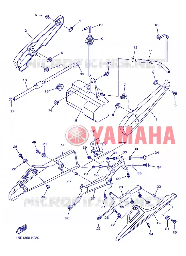 COUVERCLE LATERAL Yamaha MOTO 800 2013 FZ8 ABS  FZ8-NA