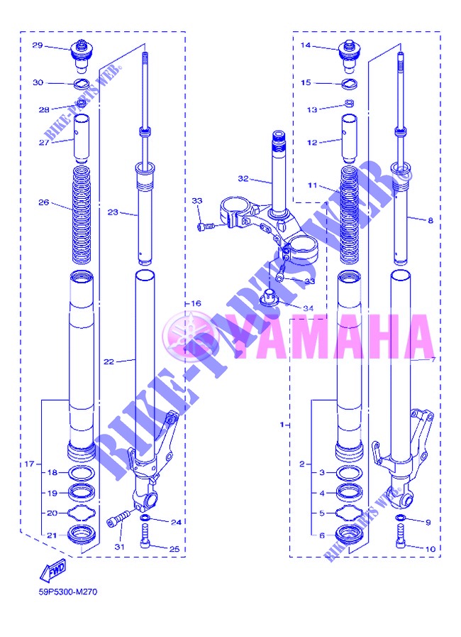 FOURCHE pour Yamaha FZ8NA de 2013