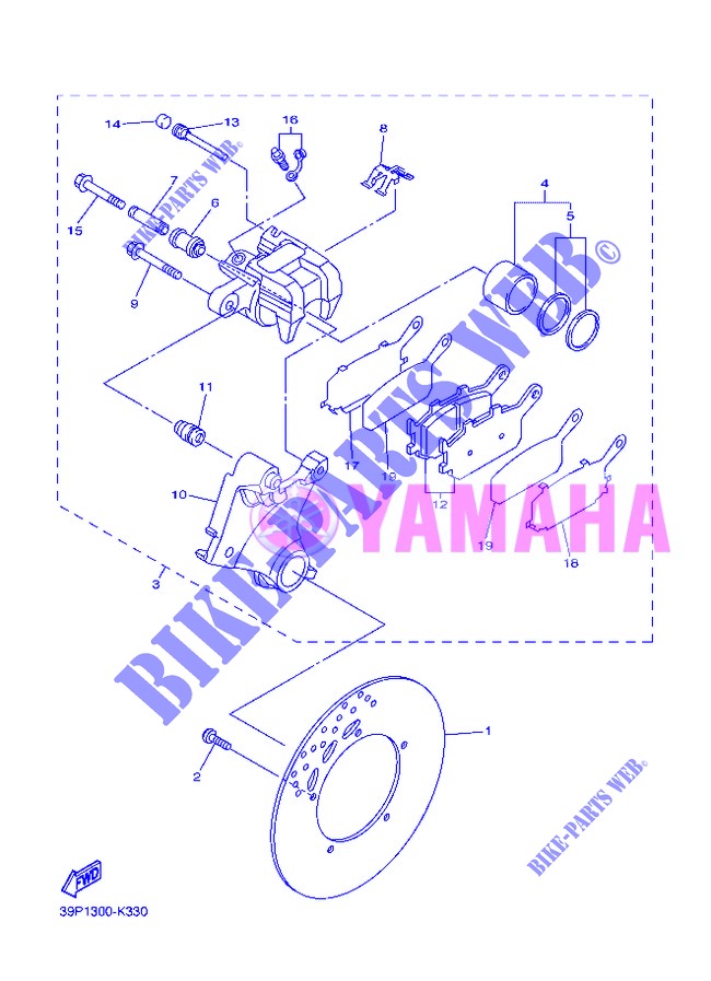 ETRIER DE FREIN ARRIERE pour Yamaha FZ8NA de 2013