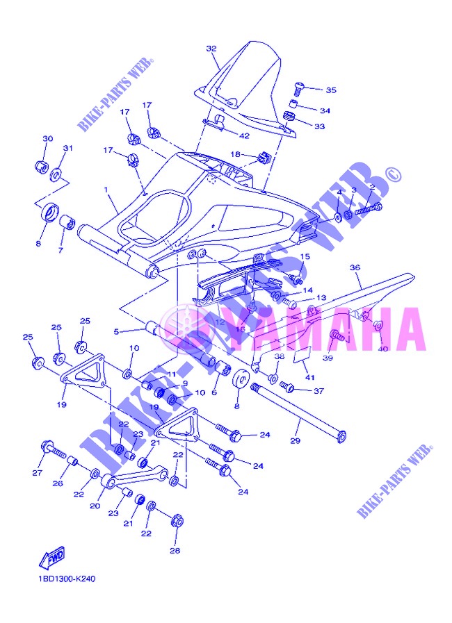 BRAS ARRIERE pour Yamaha FZ8NA de 2013