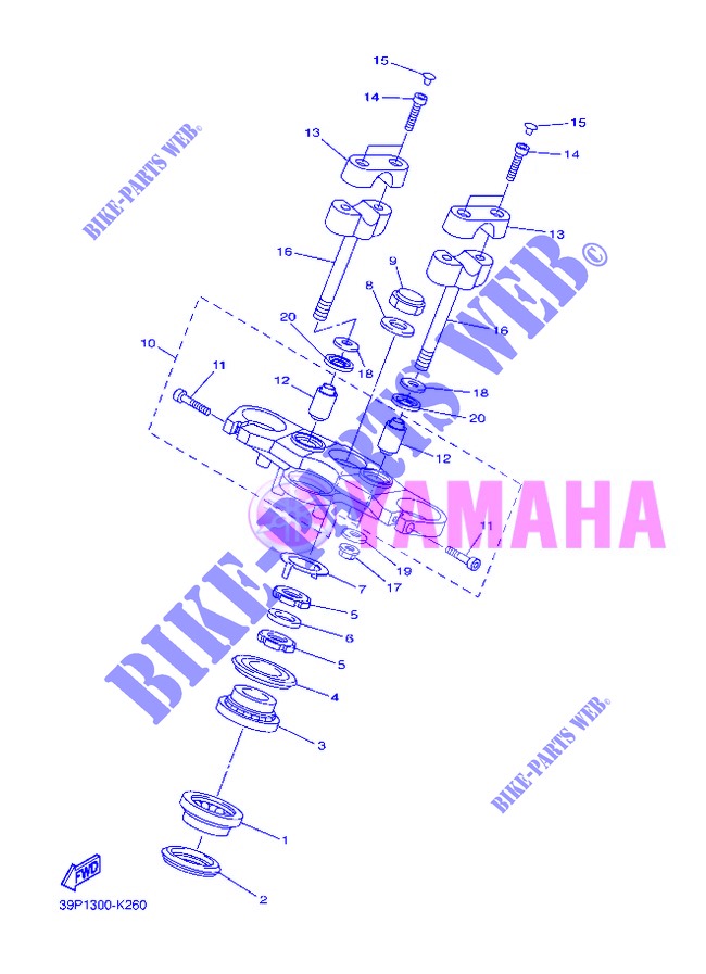 DIRECTION pour Yamaha FZ8NA de 2013