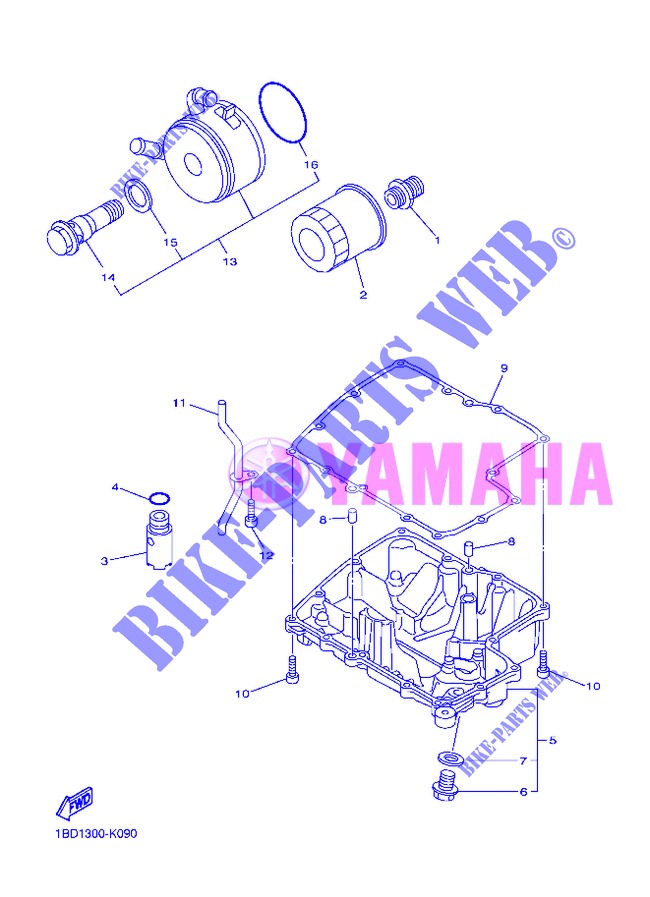 FILTRE A HUILE pour Yamaha FZ8NA de 2013