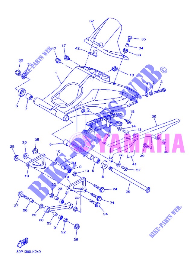 BRAS ARRIERE pour Yamaha FZ8S de 2013