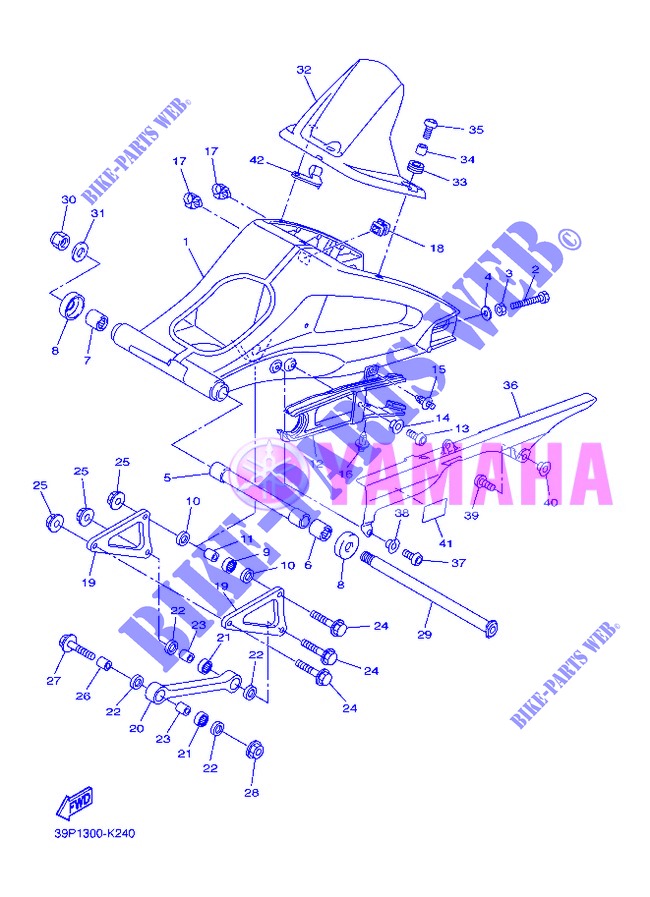 BRAS ARRIERE pour Yamaha FZ8S de 2013