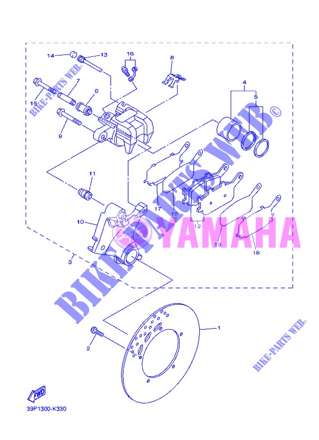ETRIER DE FREIN ARRIERE pour Yamaha FZ8S de 2013
