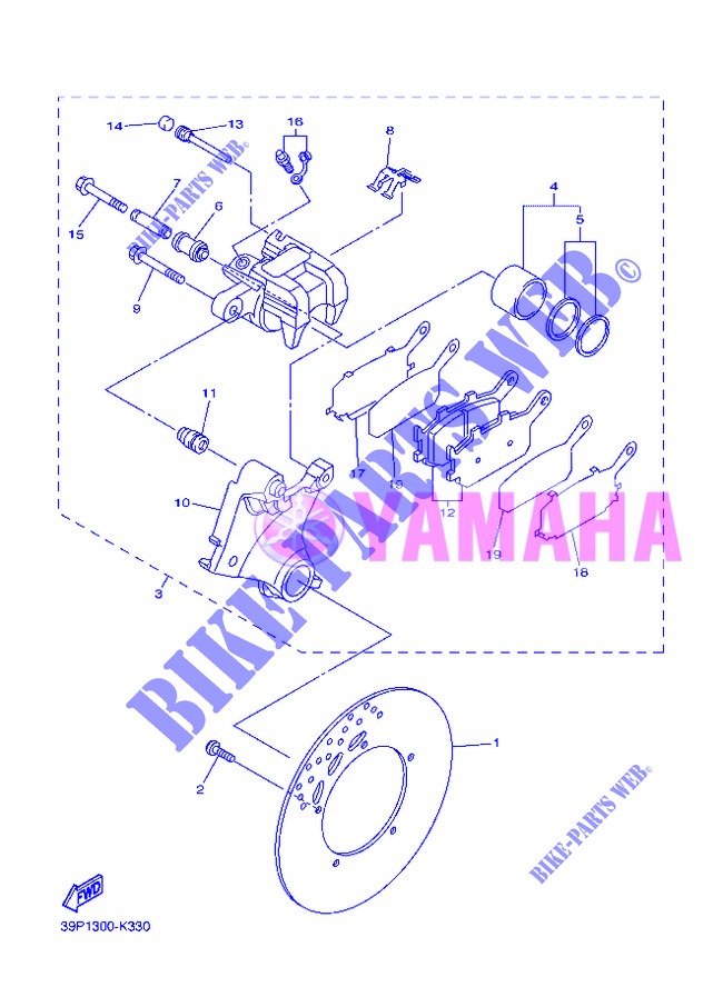 ETRIER DE FREIN ARRIERE pour Yamaha FZ8S de 2013