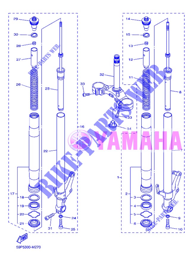 FOURCHE pour Yamaha FZ8S de 2013