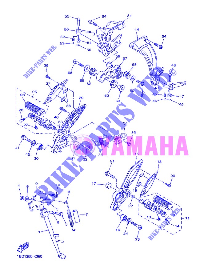 SUPPORT / REPOSE PIEDS pour Yamaha FZ8SA de 2013