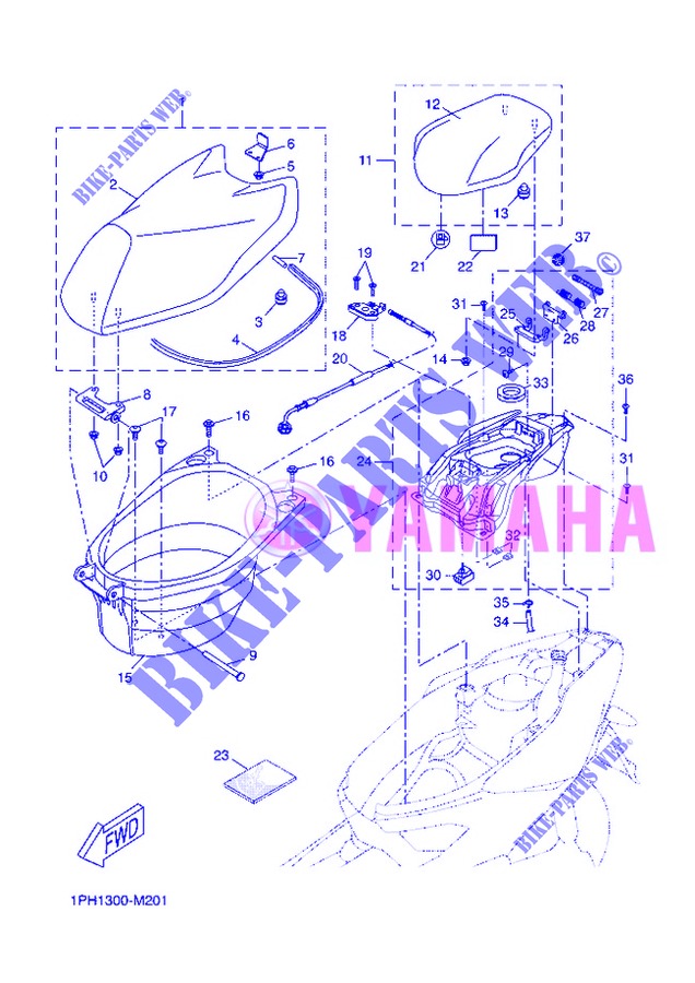 SELLE / PORTE BAGAGES pour Yamaha NS50 de 2013