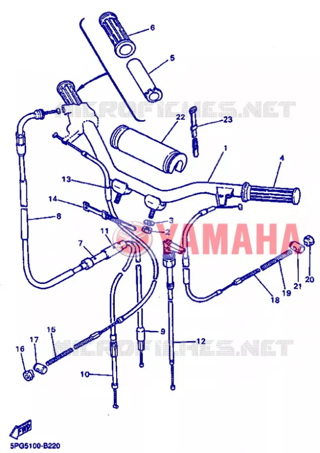 GUIDON ET CABLES Yamaha MOTO 50 2013 PW  PW50