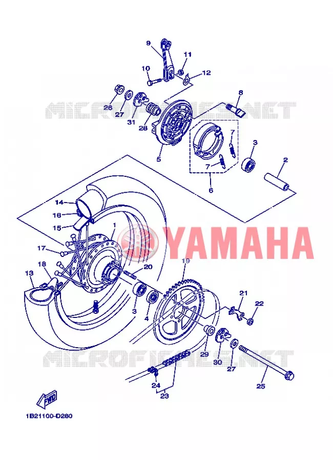 ROUE ARRIERE Yamaha MOTO 125 2013 TTR BIG WHEELS  TT-R125LWE