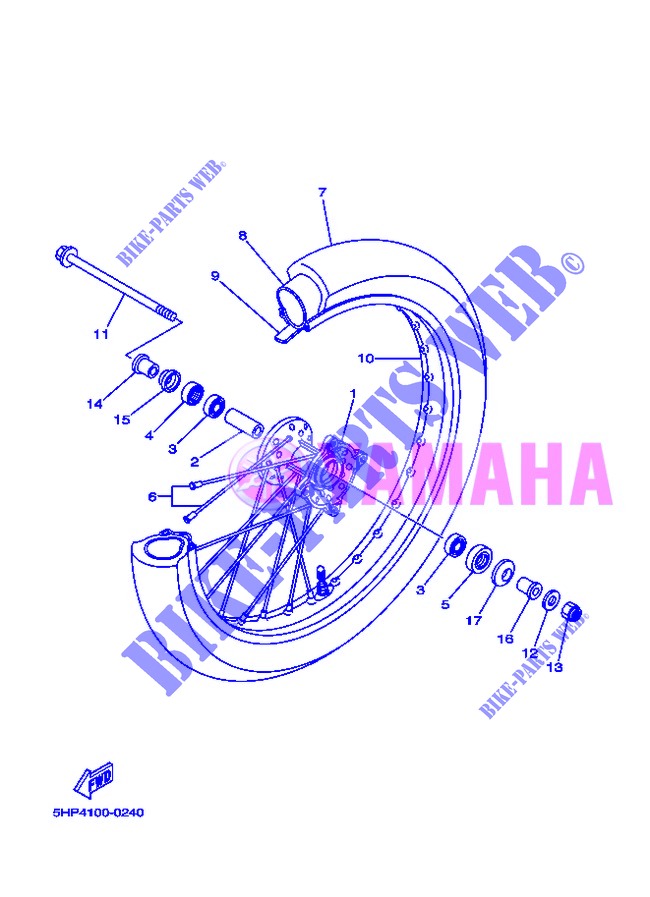 ROUE AVANT 2 pour Yamaha TT-R125LWE de 2013