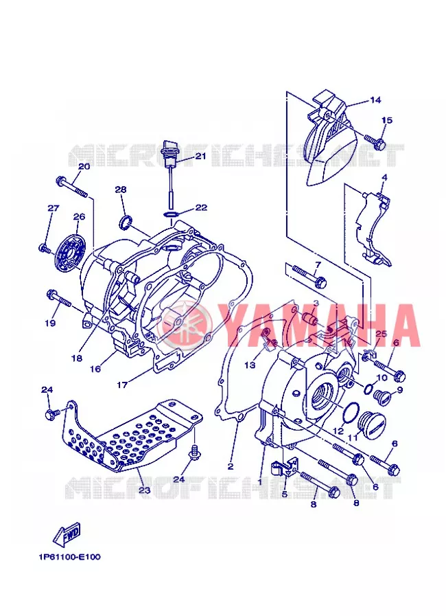CARTER - MOTEUR 1 Yamaha MOTO 50 2013 TTR  TT-R50E