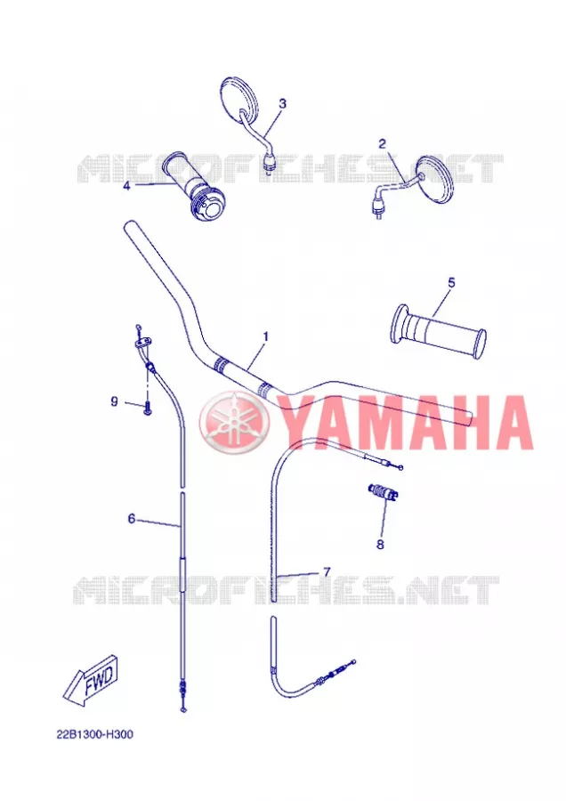 GUIDON ET CABLES Yamaha MOTO 125 2013 WR-R  WR125R