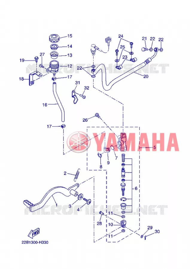 MAITRE CYLINDRE DE FREIN ARRIERE Yamaha MOTO 125 2013 WR-R  WR125R