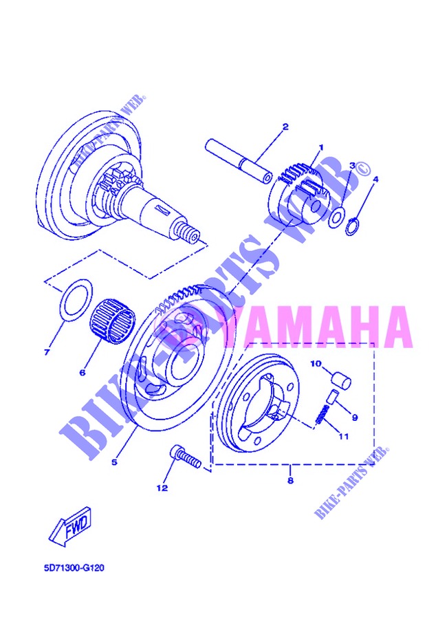 EMBRAYAGE DE DEMARREUR pour Yamaha WR 125 X de 2013
