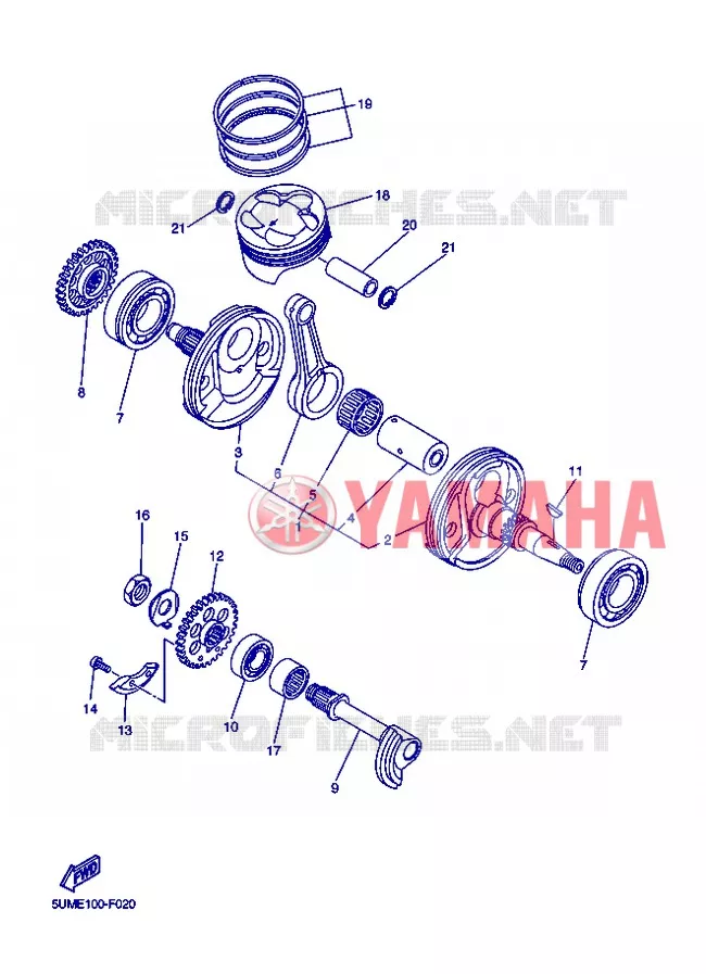 VILEBREQUIN / PISTON Yamaha MOTO 250 2013 WRF  WR250F