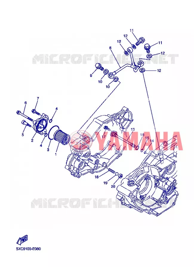 FILTRE A HUILE Yamaha MOTO 250 2013 WRF  WR250F