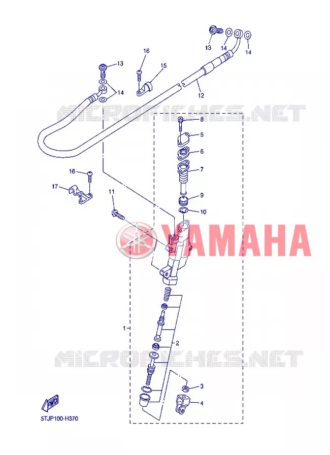 MAITRE CYLINDRE DE FREIN ARRIERE Yamaha MOTO 250 2013 WRF  WR250F
