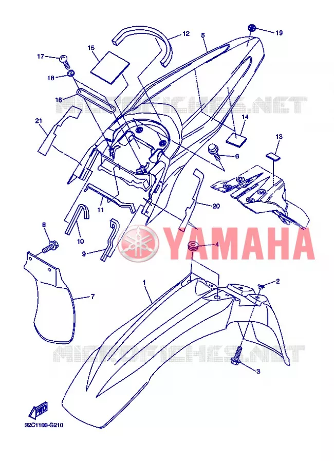 GARDE BOUE Yamaha MOTO 250 2013 WR-R  WR250R
