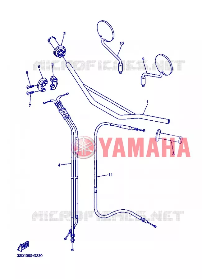 GUIDON ET CABLES Yamaha MOTO 250 2013 WR-R  WR250R