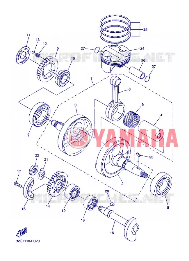 VILEBREQUIN / PISTON Yamaha MOTO 250 2013 WR-R  WR250R