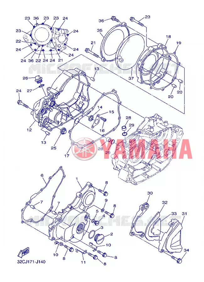 CARTER - MOTEUR 1 Yamaha MOTO 250 2013 WR-R  WR250R