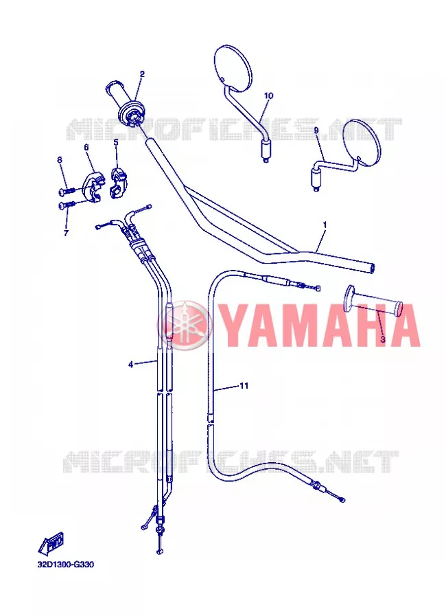GUIDON ET CABLES Yamaha MOTO 250 2013 WR-R  WR250R