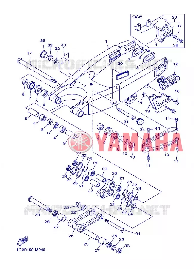 BRAS ARRIERE Yamaha MOTO 450 2013 WRF  WR450F