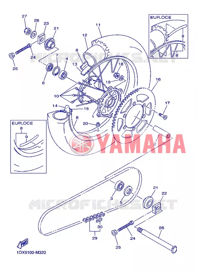 ROUE ARRIERE Yamaha MOTO 450 2013 WRF  WR450F