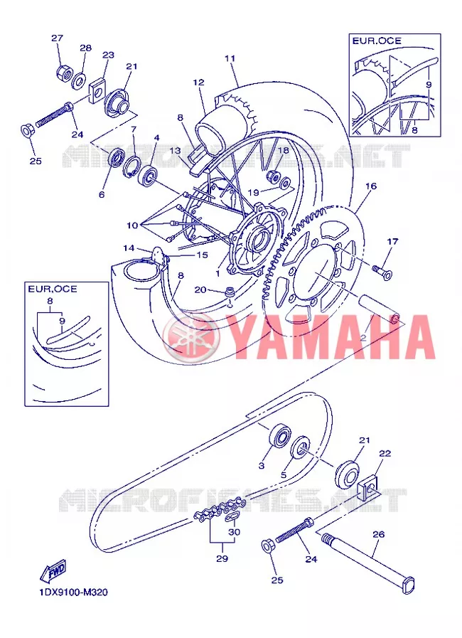 ROUE ARRIERE Yamaha MOTO 450 2013 WRF  WR450F