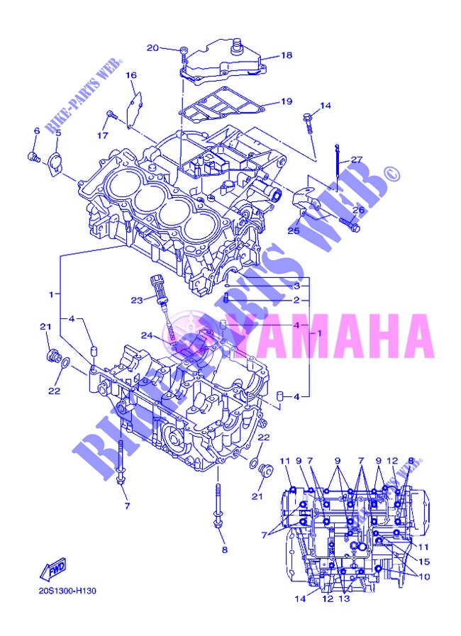 CARTER MOTEUR pour Yamaha DIVERSION 600 F de 2013