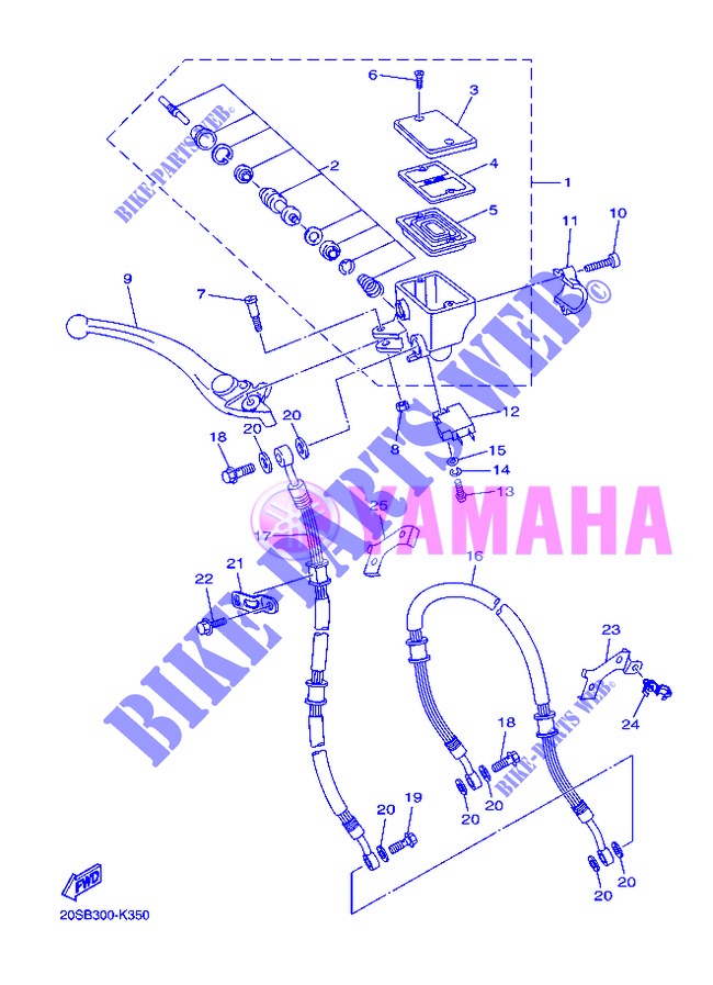 MAITRE CYLINDRE DE FREIN AVANT pour Yamaha DIVERSION 600 F de 2013