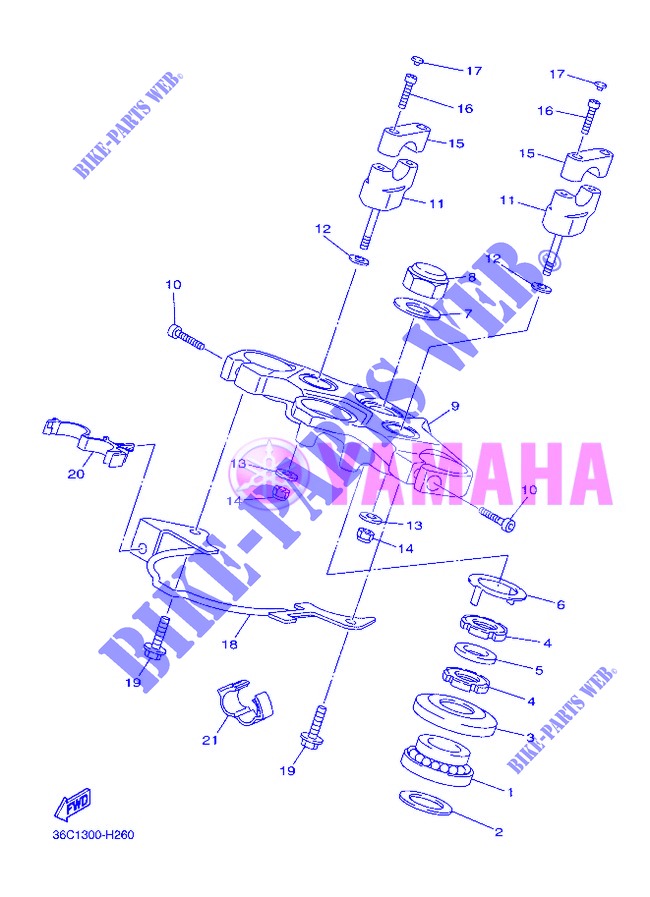 DIRECTION pour Yamaha DIVERSION 600 F de 2013