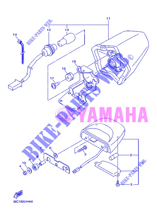 FEU ARRIERE pour Yamaha DIVERSION 600 F de 2013