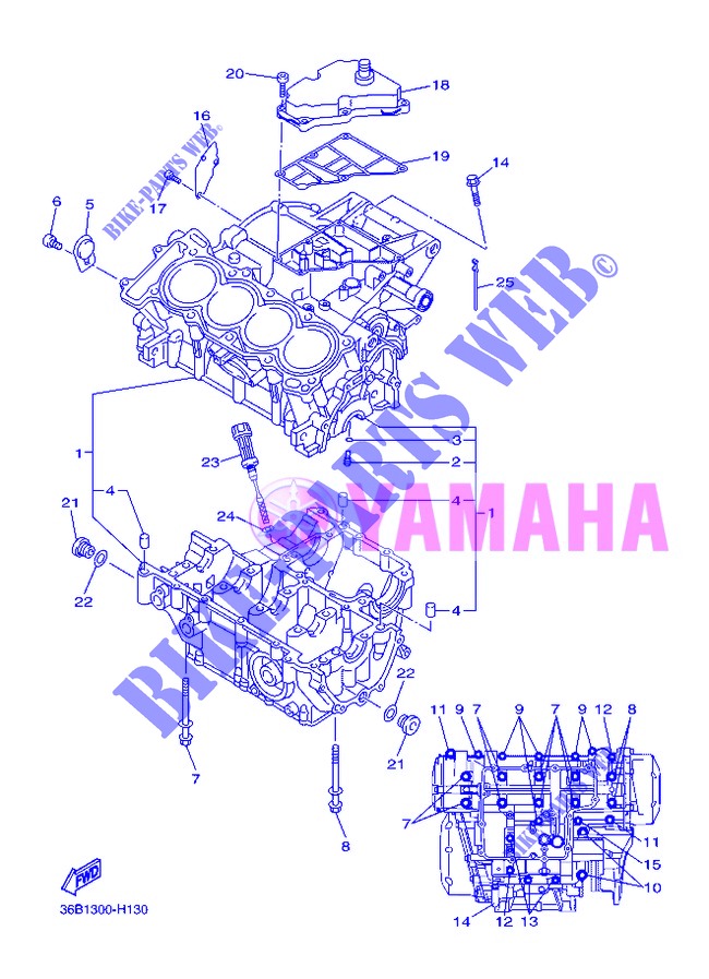 CARTER MOTEUR pour Yamaha DIVERSION 600 F ABS de 2013
