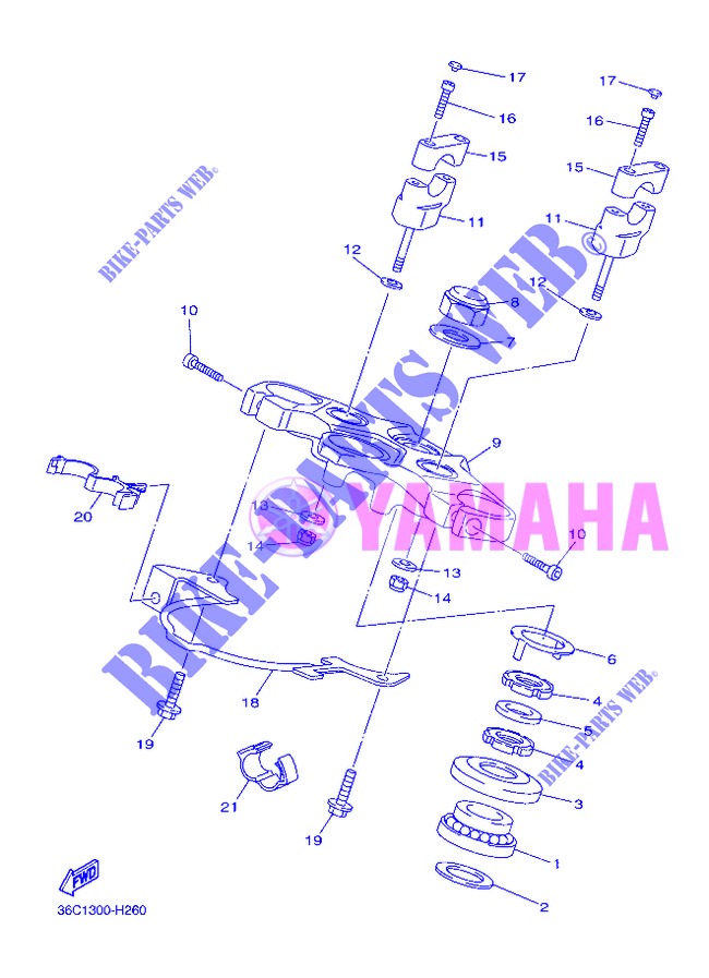 DIRECTION pour Yamaha DIVERSION 600 F ABS de 2013