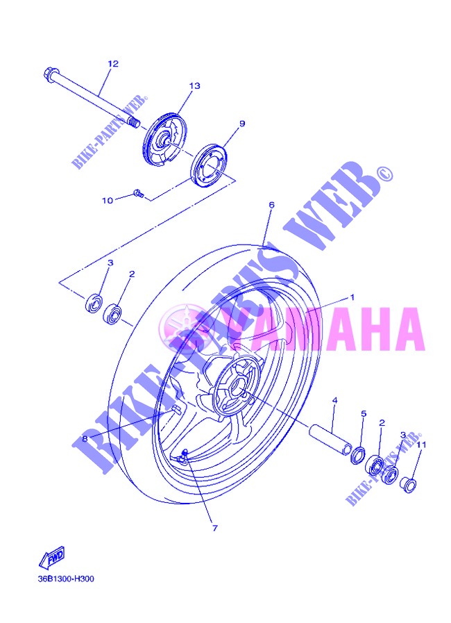 ROUE AVANT pour Yamaha DIVERSION 600 F ABS de 2013