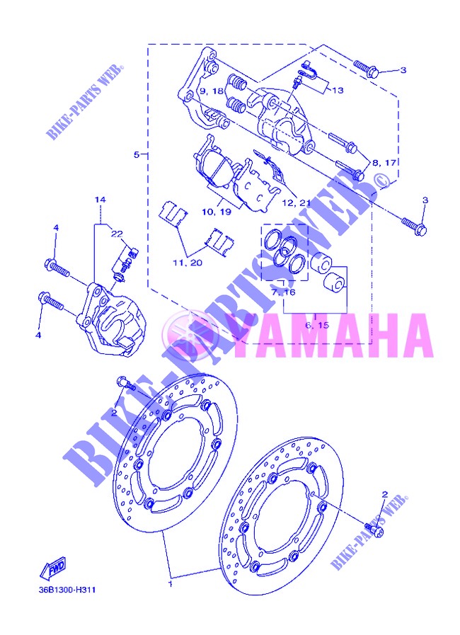 ETRIER DE FREIN AVANT pour Yamaha DIVERSION 600 F ABS de 2013