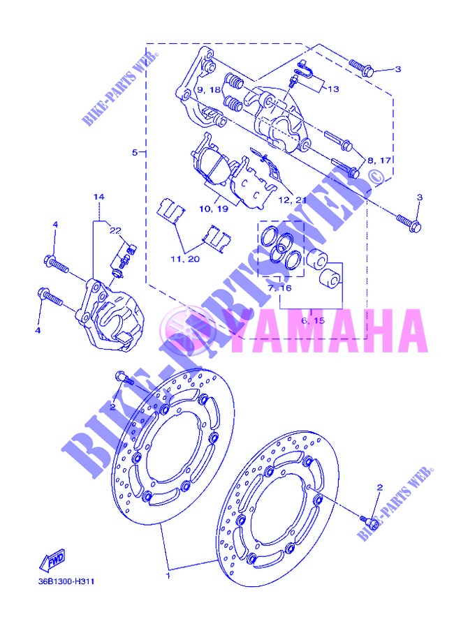ETRIER DE FREIN AVANT pour Yamaha DIVERSION 600 F ABS de 2013