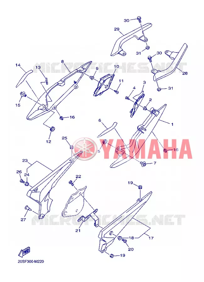 COUVERCLE LATERAL Yamaha MOTO 600 2013 XJ6  XJ6N