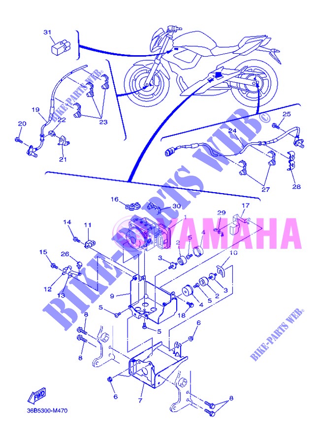 PARTIE ELECTRIQUE 3 pour Yamaha XJ6NA de 2013