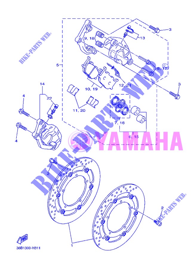 ETRIER DE FREIN AVANT pour Yamaha XJ6NA de 2013