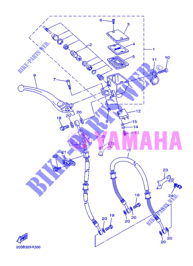 MAITRE CYLINDRE DE FREIN AVANT pour Yamaha DIVERSION 600 de 2013