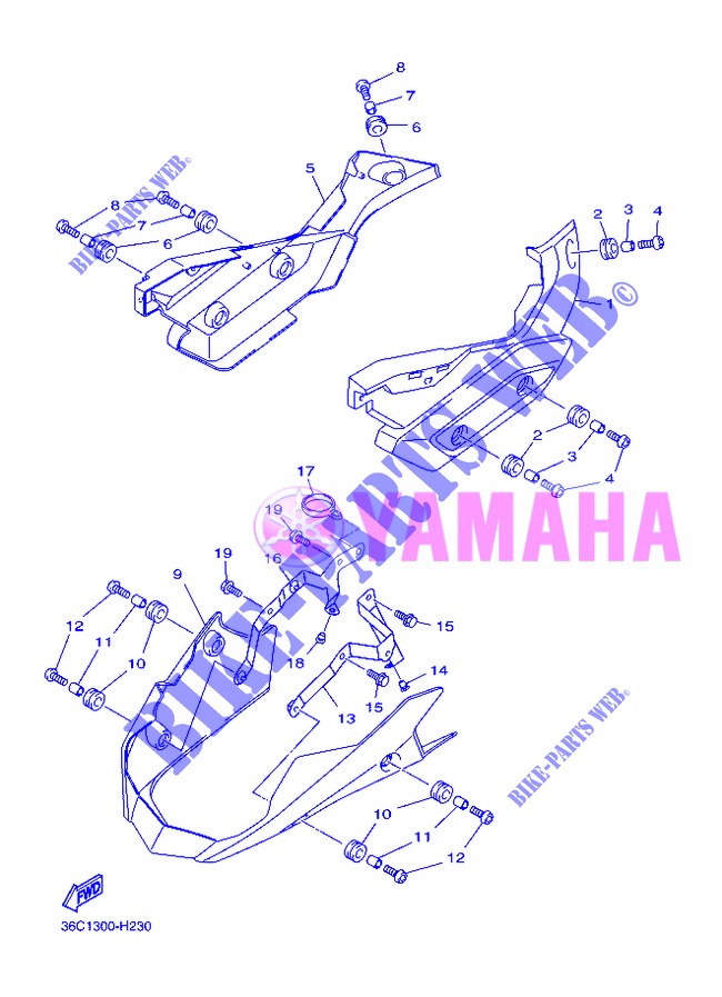 COUVERCLE LATERAL 2 pour Yamaha DIVERSION 600 ABS de 2013