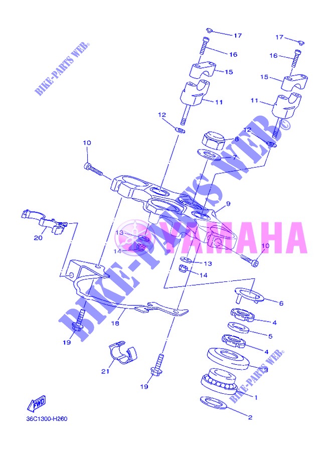 DIRECTION pour Yamaha DIVERSION 600 ABS de 2013