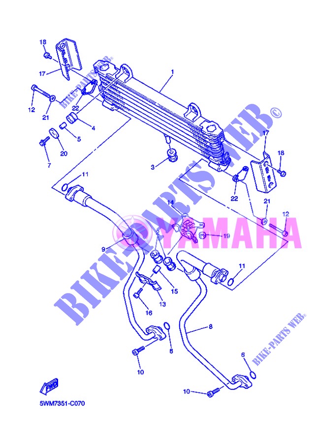 RADIATEUR D'HUILE / ECHANGEUR pour Yamaha XJR1300 de 2013