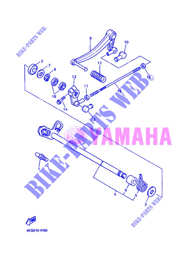 AXE DE SELECTEUR / PEDALE pour Yamaha XJR1300 de 2013