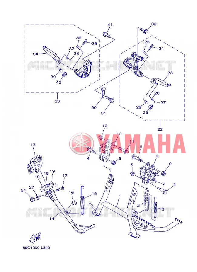 SUPPORT / REPOSE PIEDS Yamaha SCOOTER 530 2013 TMAX  XP500
