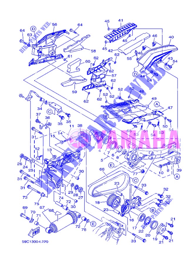 BRAS OSCILLANT / AMORTISSEUR pour Yamaha XP500 de 2013